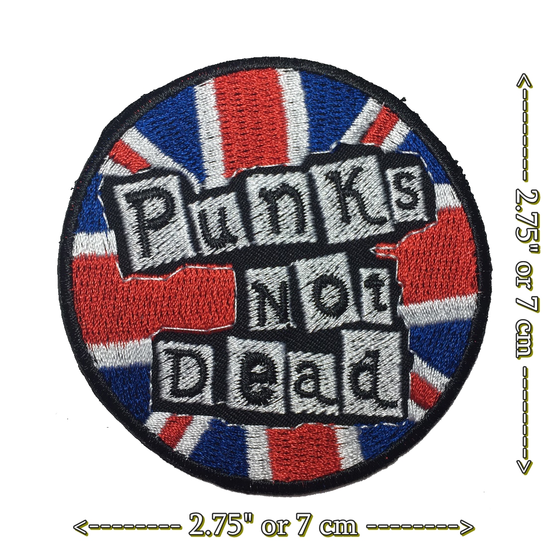 พังค์ punk not dead ตัวรีดติดเสื้อ อาร์มรีด อาร์มปัก ตกแต่งเสื้อผ้า หมวก กระเป๋า แจ๊คเก็ตยีนส์ Hipster Embroidered Iron on Patch
