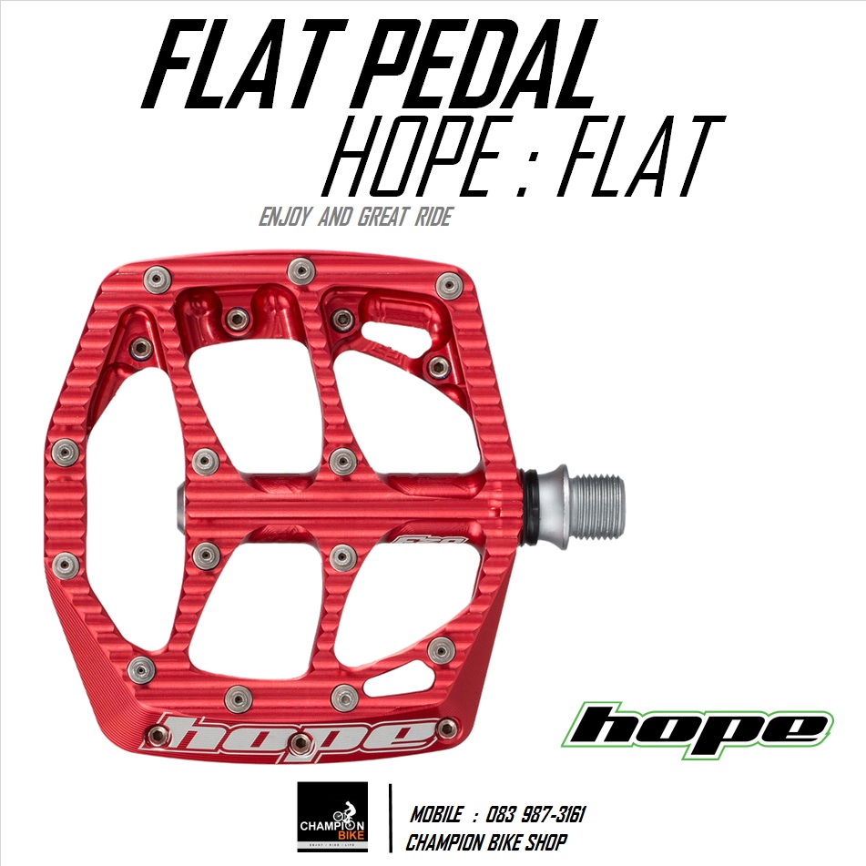 บันได HOPE : MTB FLAT PEDALS สีแดง