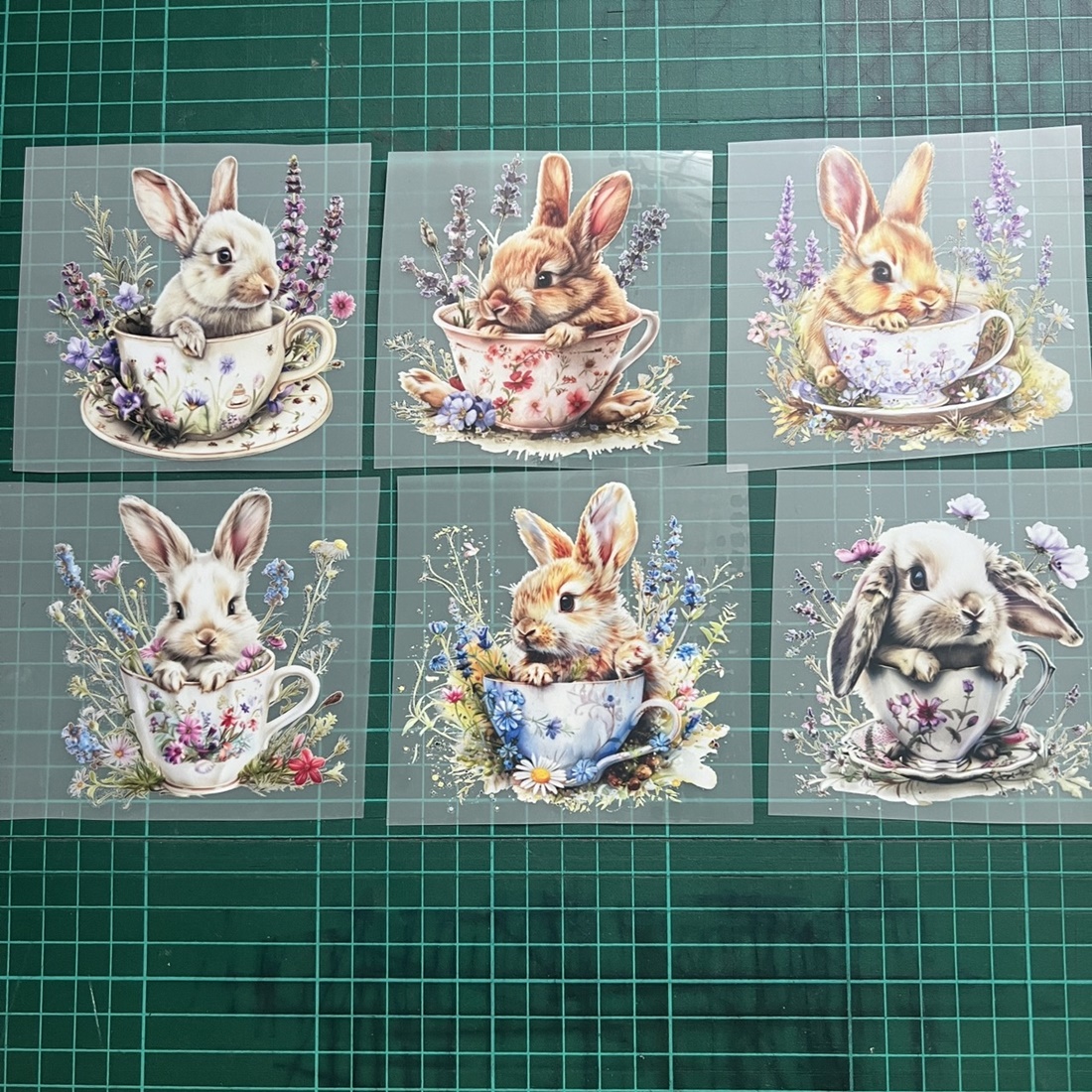 ตัวรีดติดเสื้อ กระต่าย ดอกไม้ สติกเกอร์ ฟิลม์รีดร้อน พิมพ์ลาย สกรีนลาย ฟิลม์ DFT DTF