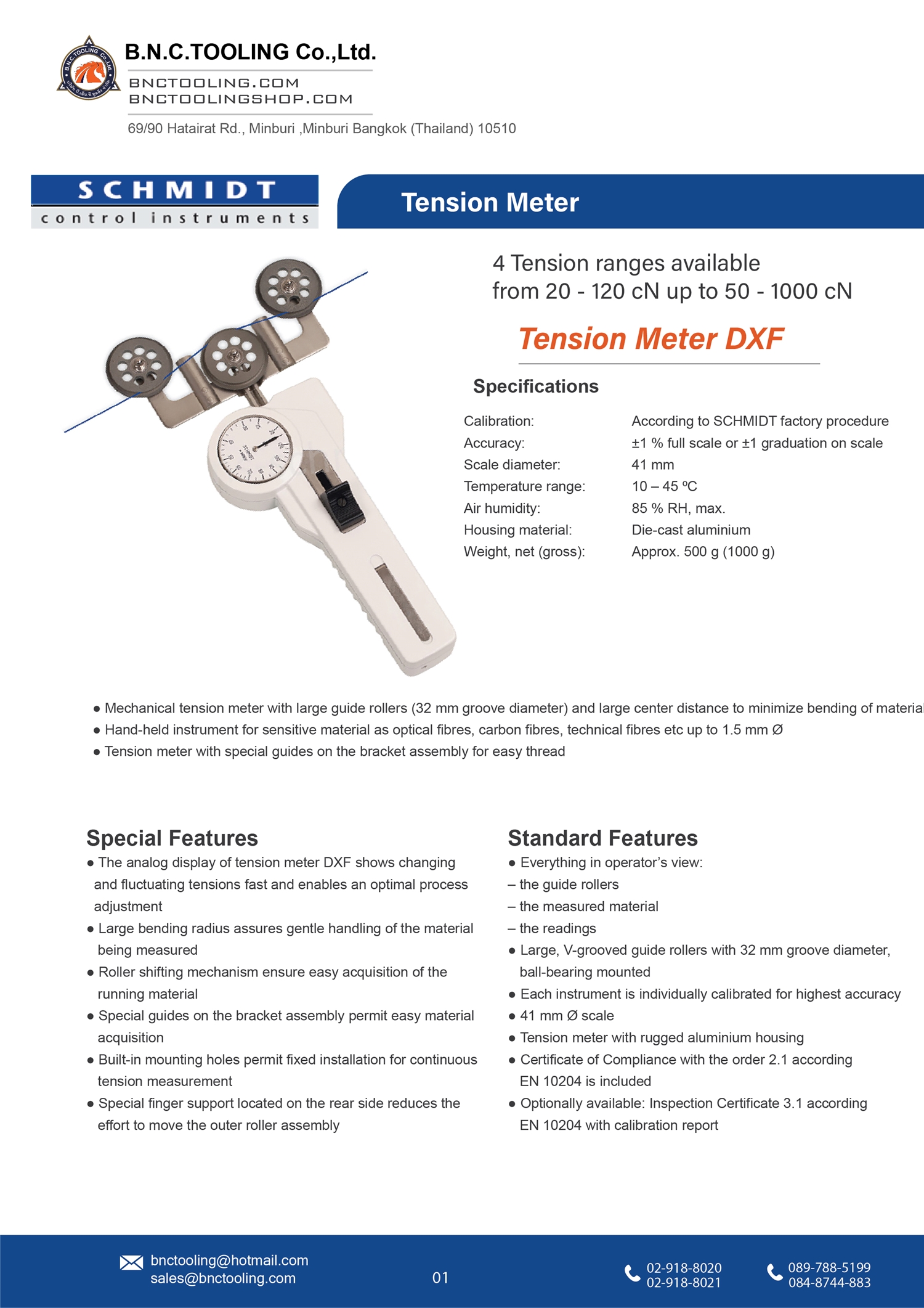 SCHMIDT,4 Tension ranges available from 20-120cN up to 50-1000cN,DXF