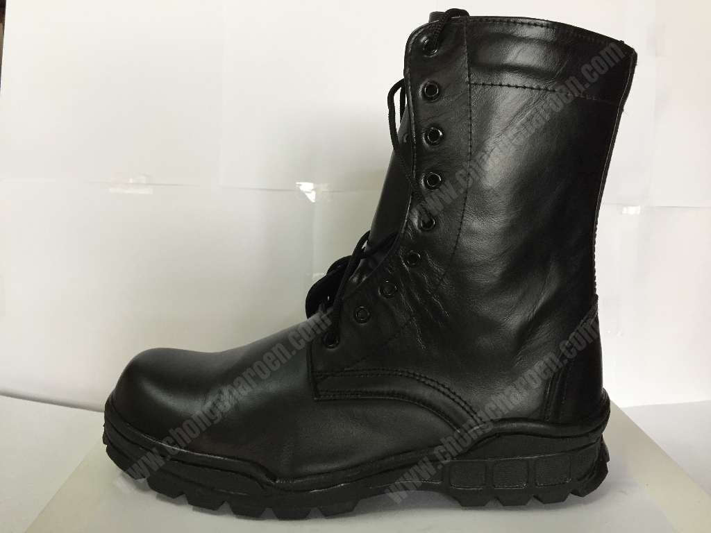 คอมแบทซิป หนังวัวแท้ พื้นนิ่ม รองเท้าตำรวจ รองเท้ายุทธวิธี