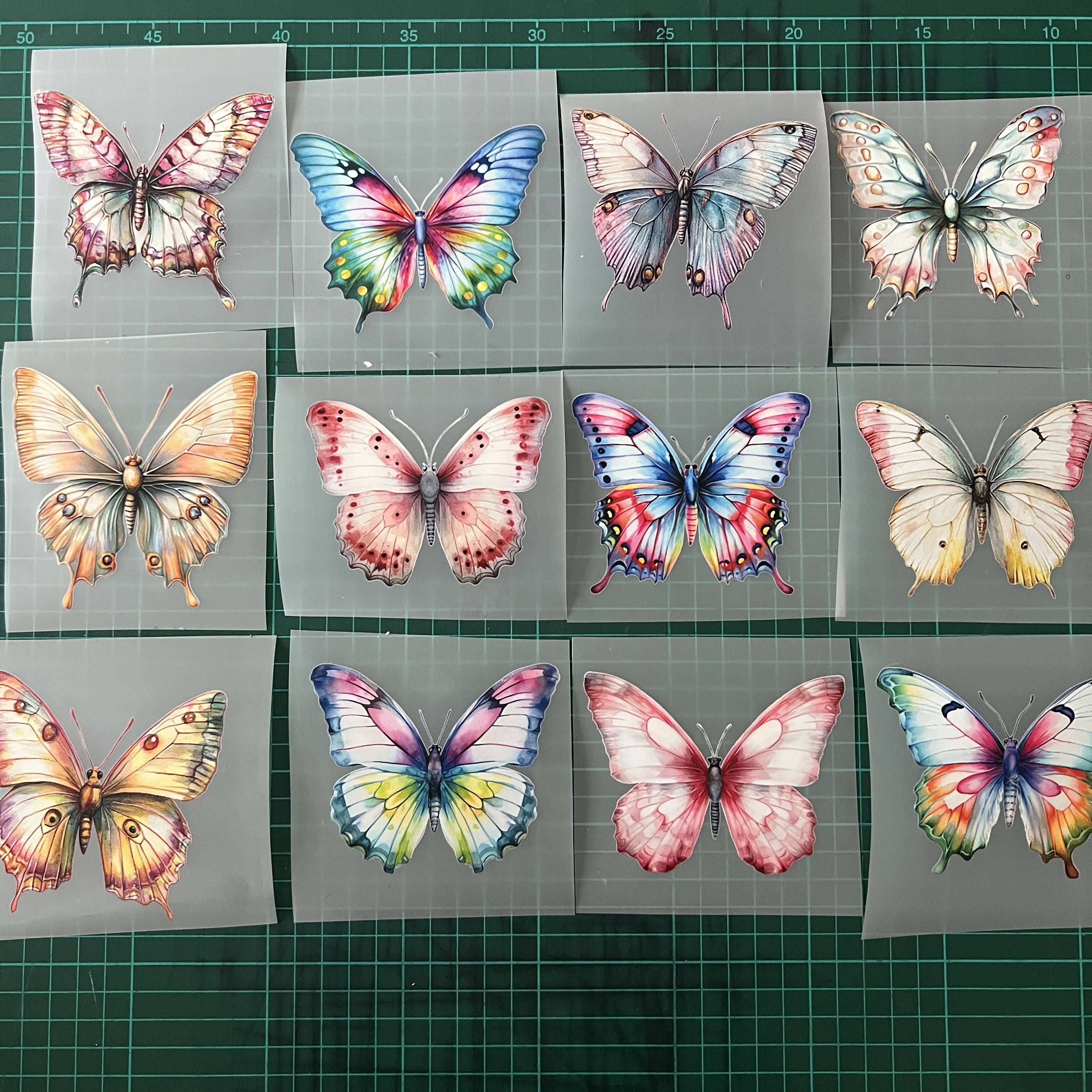 ตัวรีดติดเสื้อ ผีเสื้อ พาสเทล สวยหวาน ฟิลม์รีดร้อน พิมพ์ลาย สกรีนลาย ฟิลม์ DFT DTF