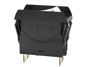 E-T-A Circuit Breakers Circuit breaker switch, 15A, 2 pole, 240VAC/ 50VDC, white, actuator guard
