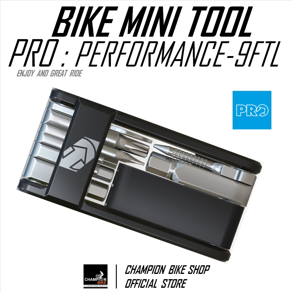 ชุดเครื่องมือพับ9ชิ้น + ชุดปะยางทูปเลส PRO : PERFORMANCE 9 FTL BIKE MINI TOOL + TUBELESS REPAIR KIT