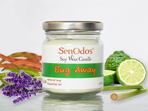 SenOdos Bug Away Soy Candles เทียนหอม อโรม่า เทียนหอม ไล่ยุง ไล่แมลง ไล่หนู 190g.