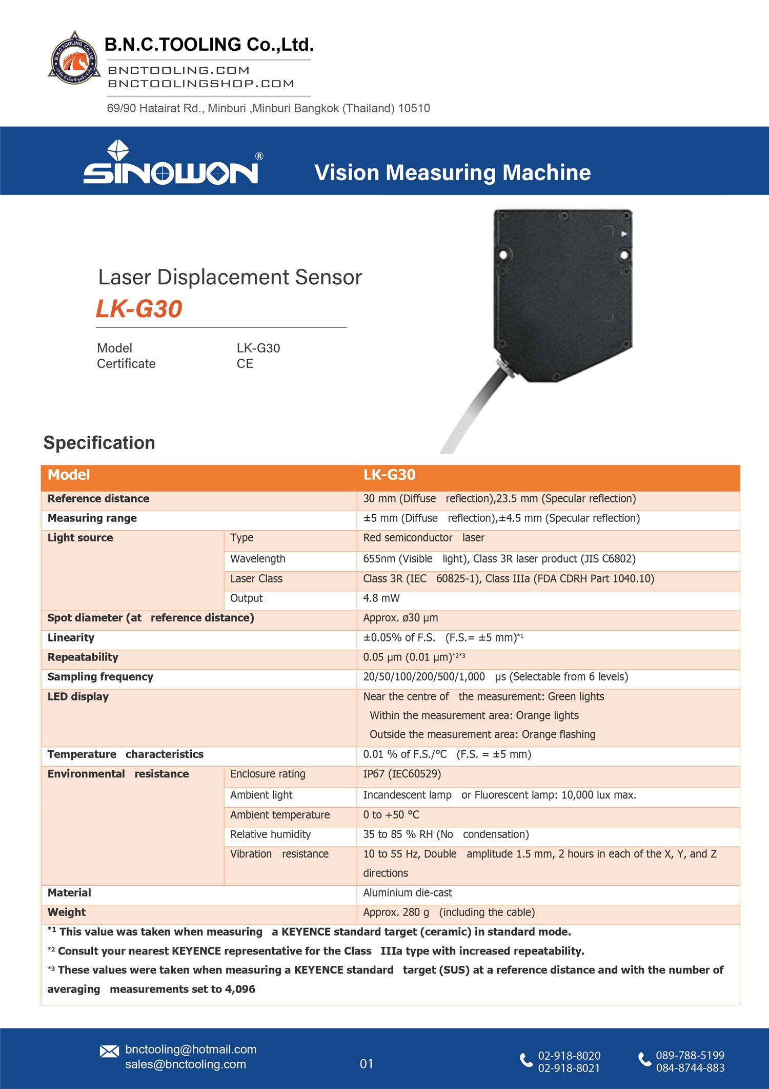 sinowon,Laser Displacement Sensor,LK-G30