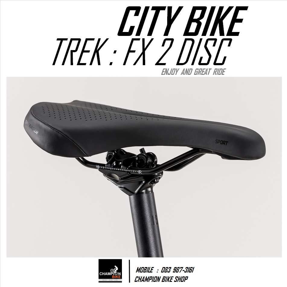 จักรยานซิตี้ไบค์ TREK : FX 2 DISC CITY BIKE - 2021 สีดำด้าน-เงิน