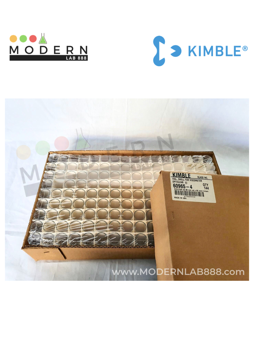 4 Drams, 16mL Short Style Glass Shell Vials without Closures - 576ขวด/กล่อง