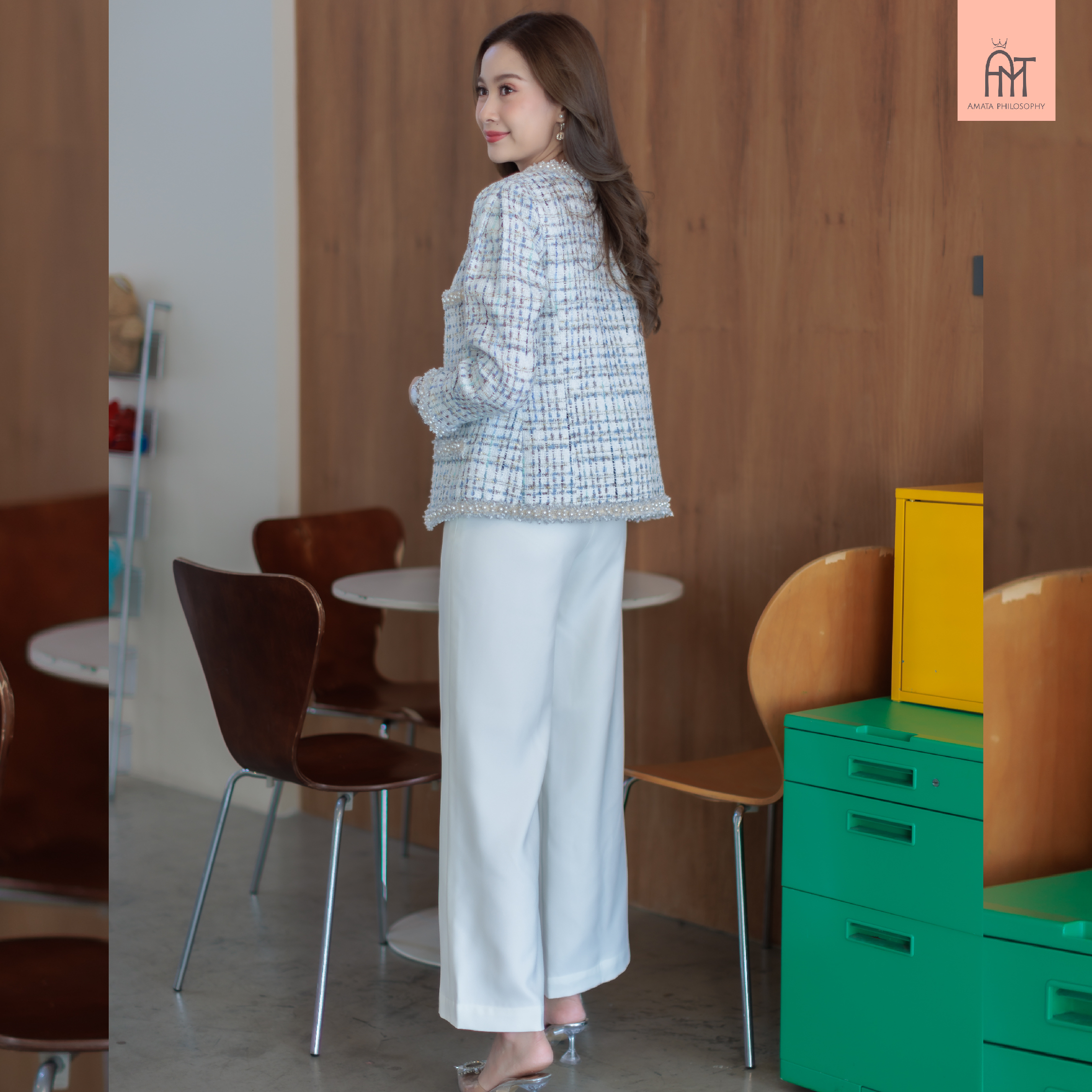 AMATA กางเกง CLASSIC FAIR ชมพู น้ำเงิน ขาว