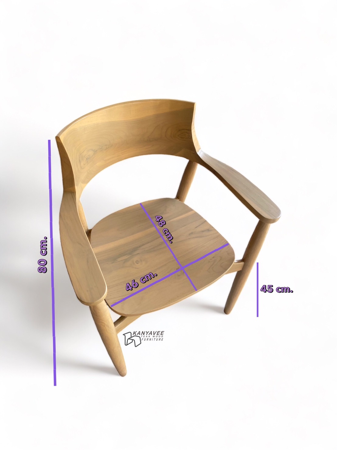เก้าอี้อาร์มแชร์ไม้สัก สไตล์สแกนดิเนเวีย