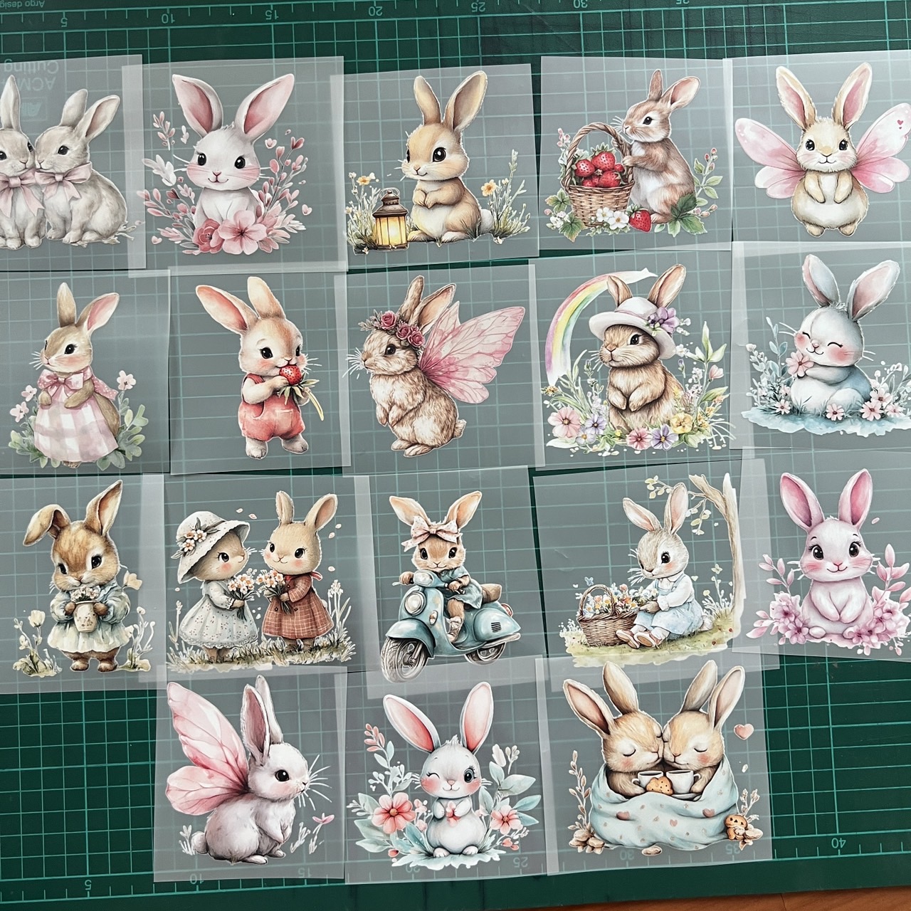 ตัวรีดติดเสื้อ กระต่าย สวยหวาน น่ารัก ฟิลม์รีดร้อน พิมพ์ลาย สติกเกอร์รีดติดเสื้อ สกรีนลาย ฟิลม์ DFT DTF