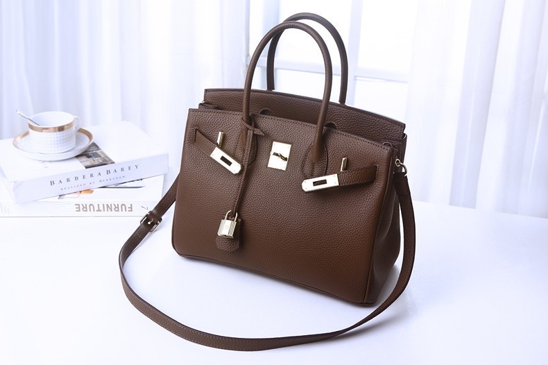 กระเป๋าหนังวัวแท้ ผู้หญิง BK style (Tuape /Dark Brown)