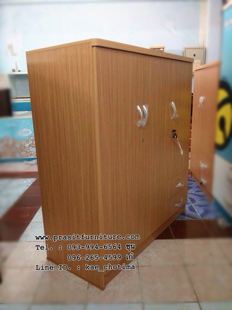 ตู้เสื้อผ้าเด็ก 3 บาน ขนาด 120 ซม.