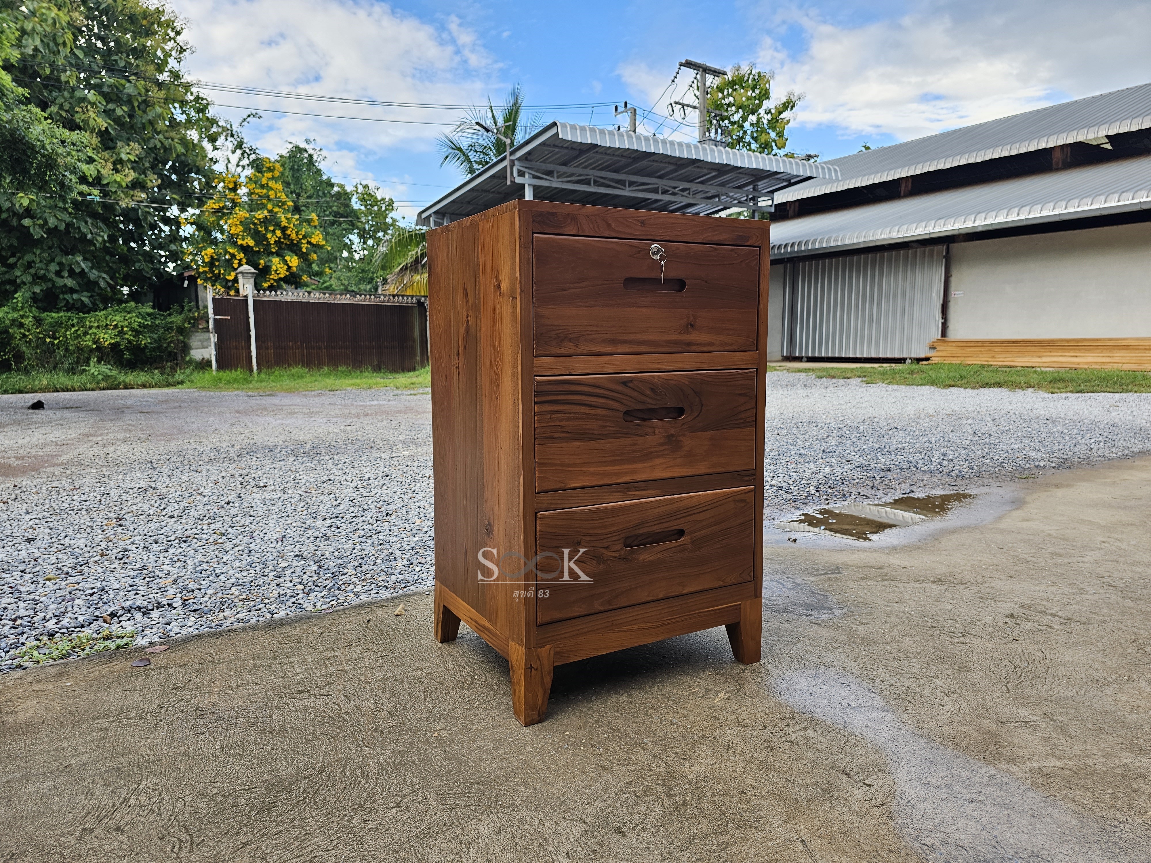 ตู้เอกสารจัมโบ้ 3 ลิ้นชัก ขาโมเดิร์น