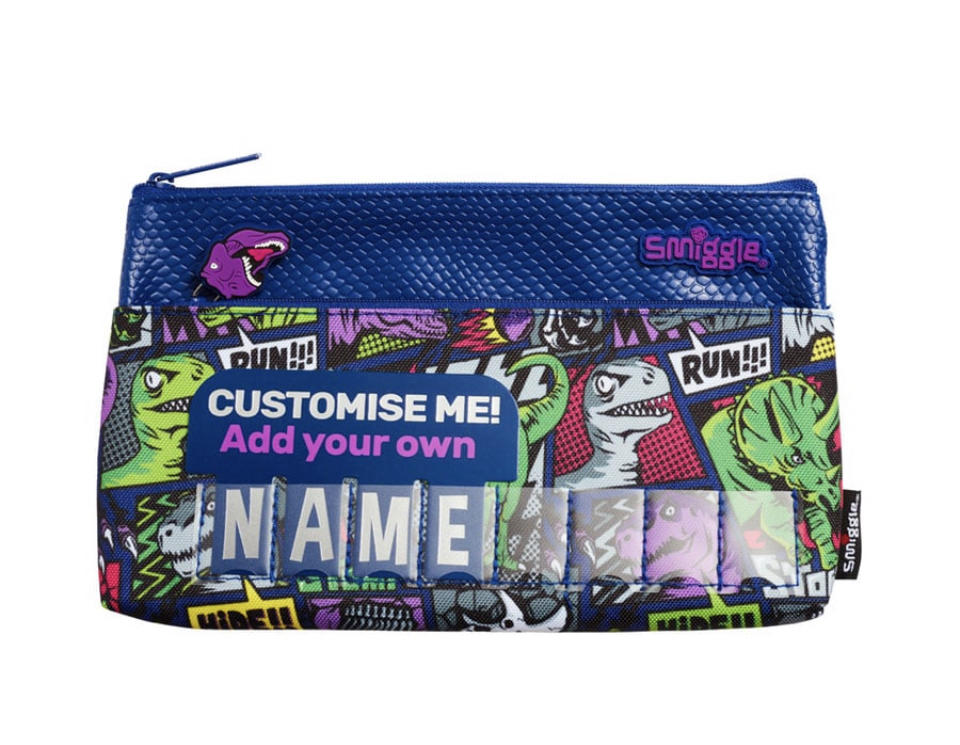 กระเป๋าดินสอ 2 ซิปมีช่องใส่ชื่อ Smiggle id allround pencilcase- ไดโน