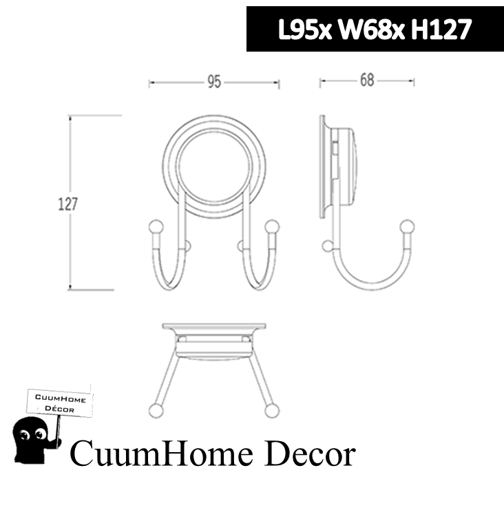 VR-34 ตะขอแขวน แบบ 2 ขา ไม่ต้องเจาะผนัง