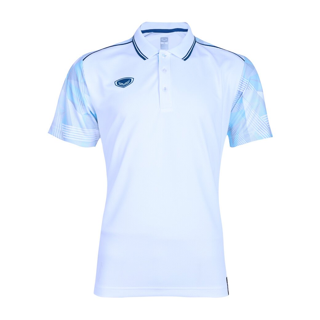 Grand Sport เสื้อโปโล เสื้อคอปก แกรนด์สปอร์ต รหัส 12-286 (012286) สีเขียว/แดง/ขาว