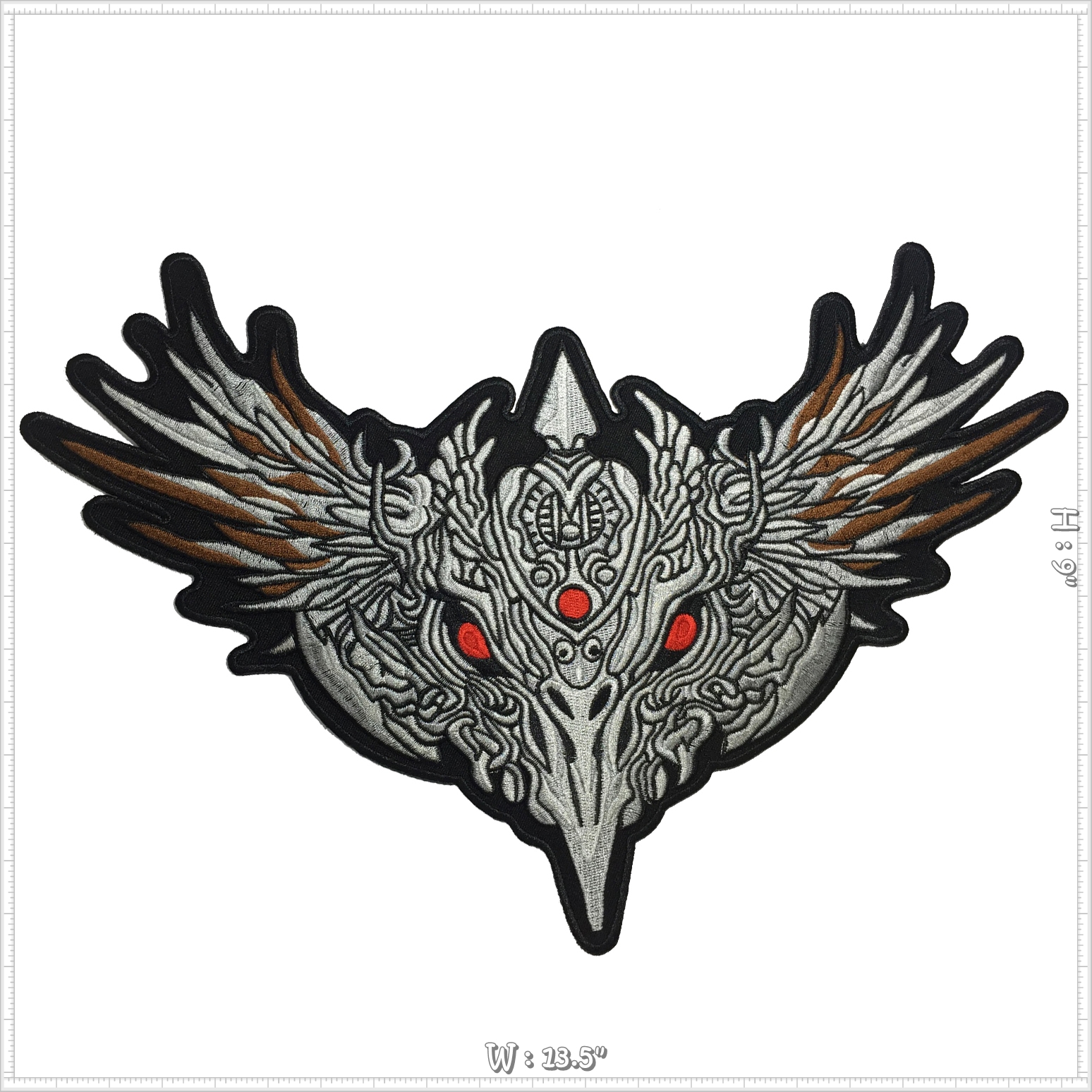 ซาตาน Baphomet ไบค์เกอร์ ตัวรีดติดเสื้อ อาร์มรีด อาร์มปัก ตกแต่งเสื้อผ้า หมวก กระเป๋า แจ๊คเก็ตยีนส์ Embroidered Iron on Patch ขนาดใหญ่