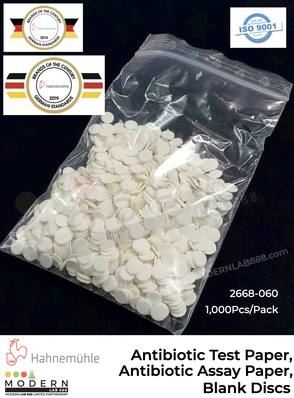 Antibiotic Test Paper (Antibiotic Assay Paper or Blank Discs) / กระดาษทดสอบความไวของเชื้อต่อยาปฏิชีวนะ (กระดาษตาปลา) 1,000ชิ้น/กล่อง