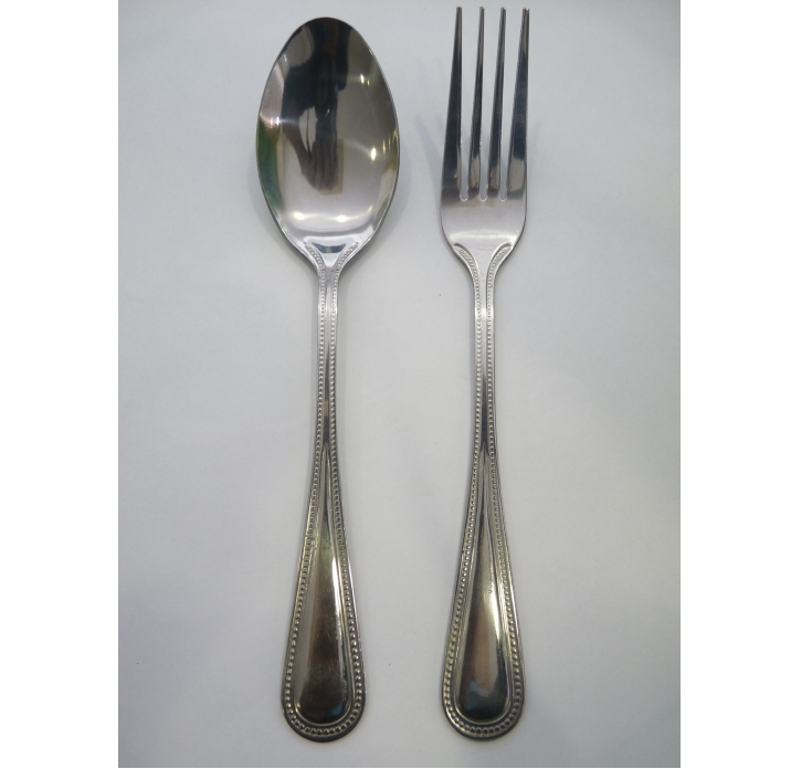 Jagure ช้อนส้อม 19ซม. ลายเพิร์ล หนา 2.0 มม. กล่องละ 6 คู่ ตราจากัวร์ ( MW20057)