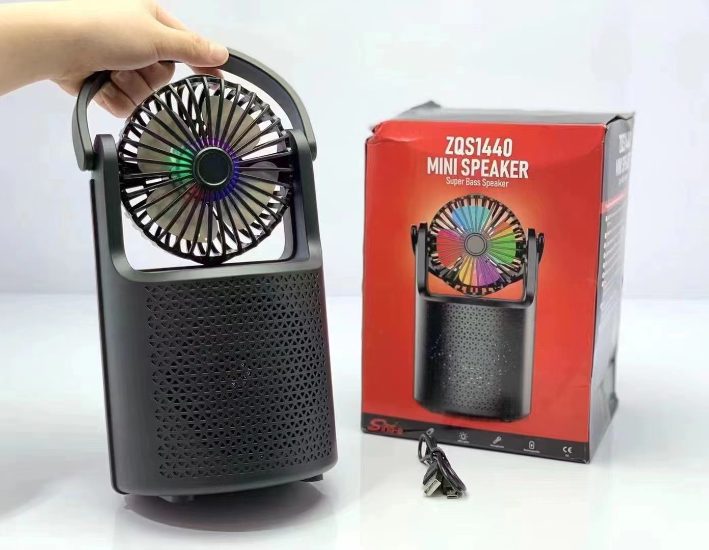 ลำโพงบลูทูธมาพร้อมพัดลมและไฟ LED Mini Speaker By Millionperfect รุ่น ZQS1440