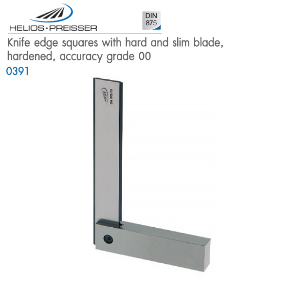 HELIOS-PREISSER,Knife edge squares with hard and slim blade, hardened, accuracy grade 00,0391