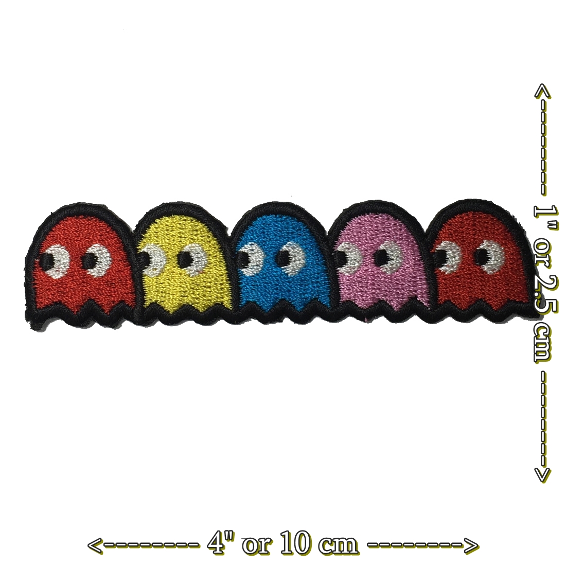 pacman แพคแมน ตัวรีด อาร์มรีด อาร์มปัก ตกแต่งเสื้อผ้า หมวก กระเป๋า แจ๊คเก็ตยีนส์ Cute Embroidered Iron on Patch