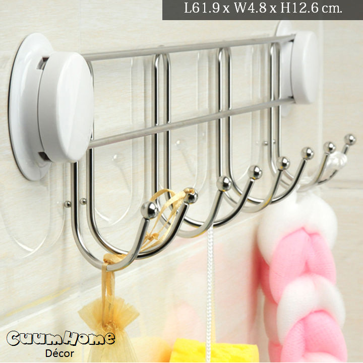 VR-16 ตะขอแขวนอุปกรณ์ 8 Hook ไม่ต้องเจาะผนัง