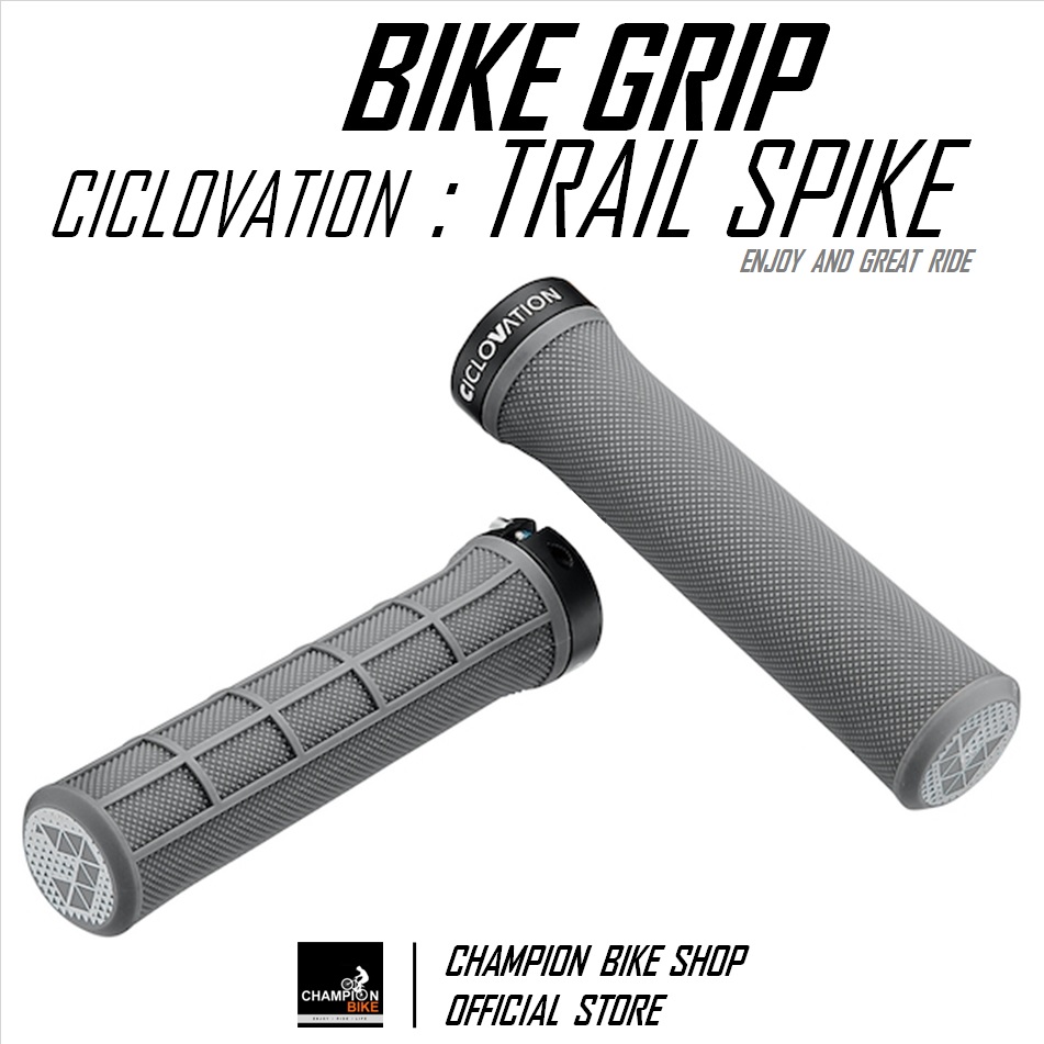 ปลอกแฮนด์จักรยาน CICLOVATION : TRAIL SPIKE CONICAL BIKE GRIP สีเทา