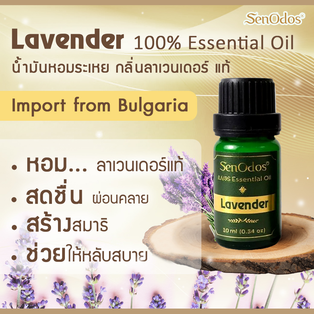 SenOdos น้ำมันหอมระเหยแท้ กลิ่นลาเวนเดอร์ (10 ml) Lavender Pure Essential Oils