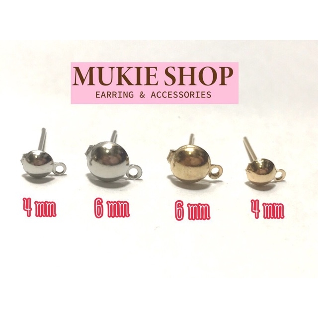 DIY อะไหล่ก้านต่างหู Nickel Free‼️ ไม่แพ้ไม่คัน รวมก้านต่างหู (แบบBasic) แพ็ค 20,50 ชิ้น