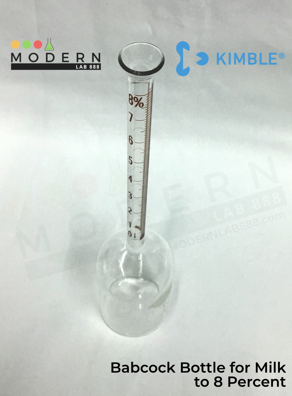 Babcock Bottle for Milk to 8 Percent