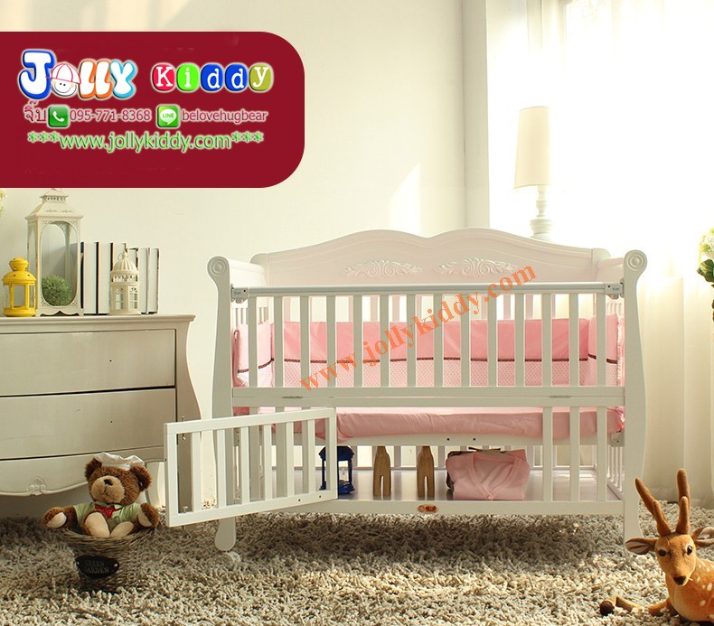 เตียงไม้สีขาว premium grade สำหรับเด็ก มัลติฟังชั่น สไตล์ยุโรป สินค้าคุณภาพ TP21045 (WD3)