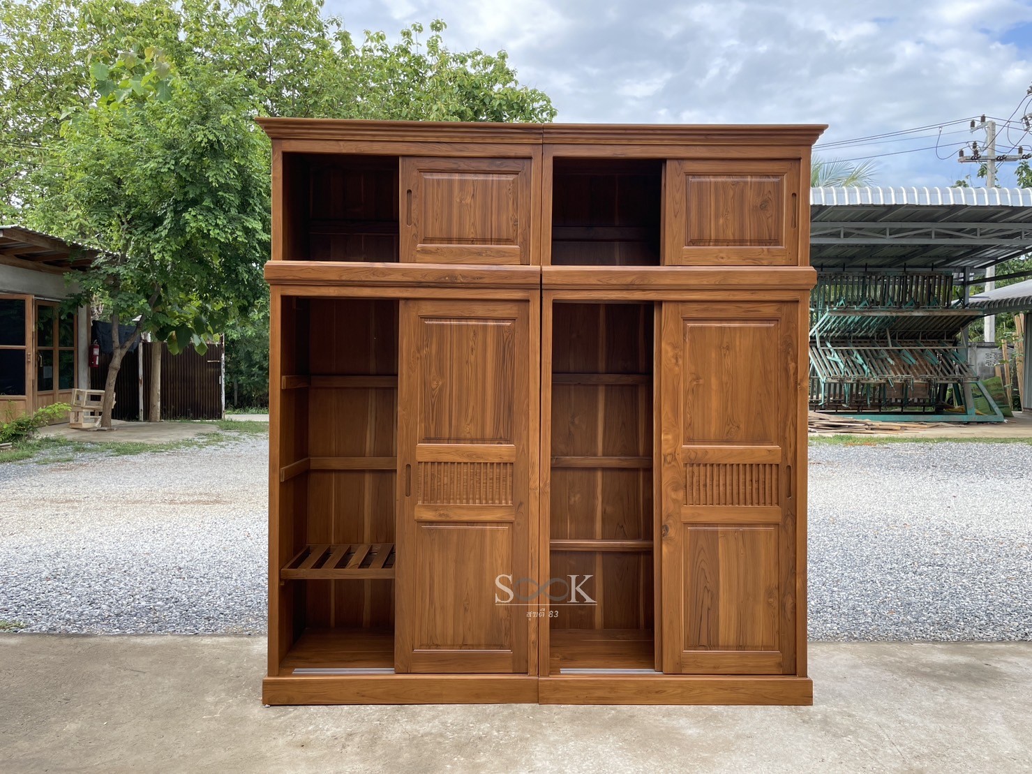 ตู้เสื้อผ้าประกบ ต่อท่อนบน สูง 2.4 ม.