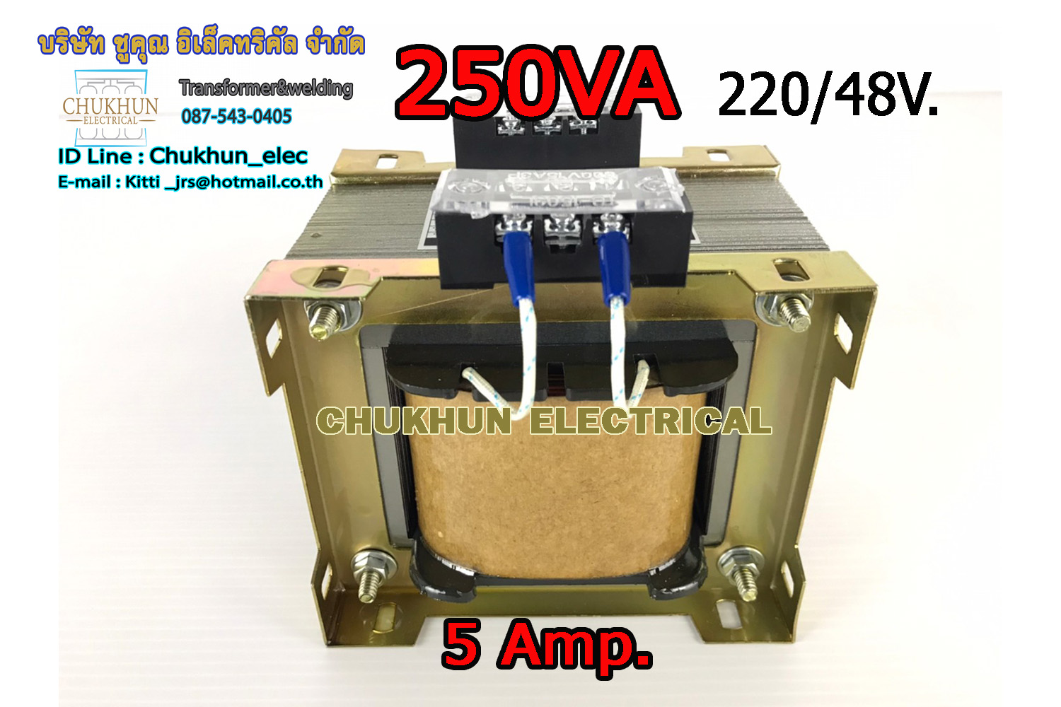 หม้อแปลงไฟฟ้า Input 220V. Output 48V. 5Amp