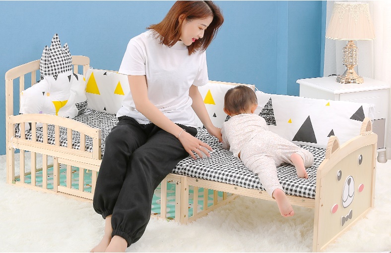 เตียงนอนไม้ สีเบจ ปรับขยายเตียงใหญ่ได้ B10145(W3)