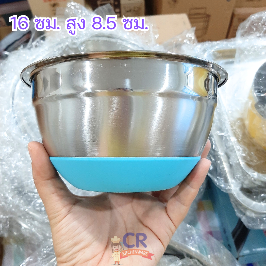 ชามผสมสเตนเลสก้นซิลิโคนกันลื่น ตรา Daizy