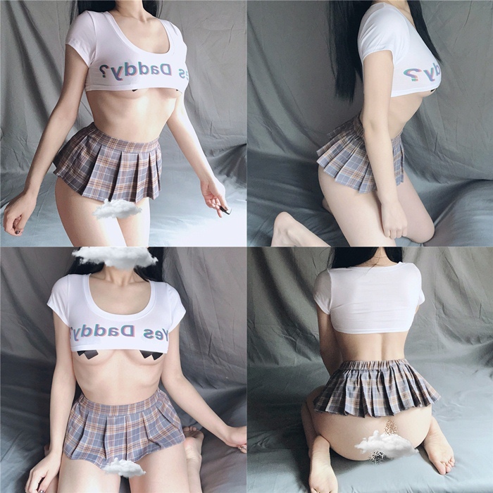 L382 เสื้อยืดเอวลอยเซ็กซี่ เสื้อยืดเอวลอยแบบสั้นพิเศษด้านหน้าสกรีนคำว่า yes daddy? กางเกงในเซ็กซี่ ขอบเป็นยางยืดสไตล์กางเกงในสปอร์ตเป็นผ้ายืดเนื้อบางนิ่มตามรูปเลยค่ะ