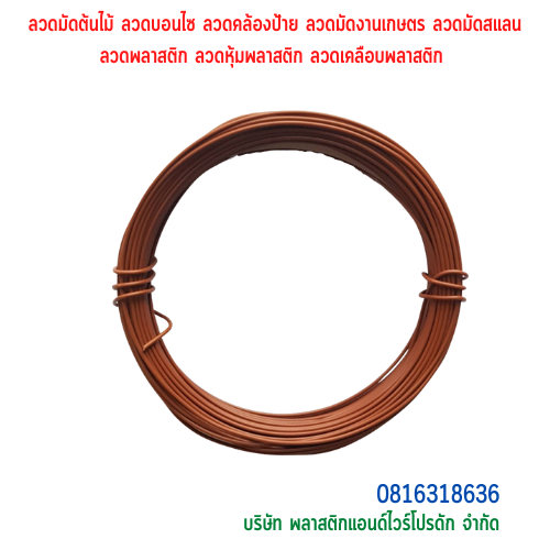 ลวดมัดต้นไม้ ลวดผูกต้นไม้ ลวดขึงสแลน ลวดเพาะชำ ลวดผูกป้าย ลวดบอนไซ ลวดคล้องป้าย ลวดมัดงานเกษตร ลวดลวดมัดสแลน หุ้มแบบกลม-บจก.พลาสติกแอนด์ไวร์โปรดัก SKU-00589