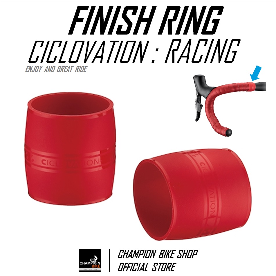 ซิลิโคนรัดปลายผ้าพันแฮนด์เสือหมอบ สีแดง CICLOVATION : RACING - SILICONE FINISH RING FOR HANDLEBAR TAPE