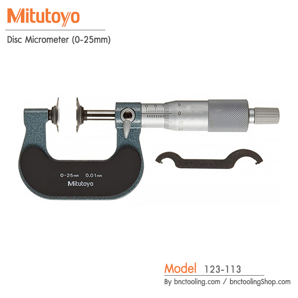 Mitutoyo,Disc Micrometer (0-25mm),123-113