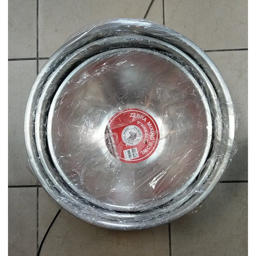 Zebra ชามผสมแป้ง ตราหัวม้าลาย (เบอร์ 15-30 ซม.) (ราคาต่อชิ้น)