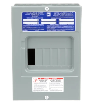 SQUARE D Load Center, Enclosed, 12 Circuits, Single-phase, 100A, 120/240 VAC, HOM Series