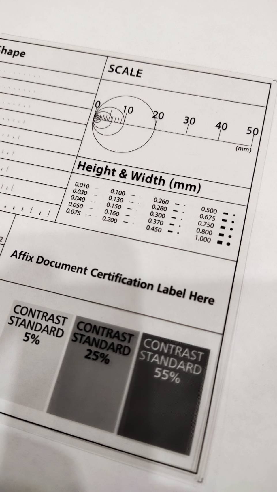 DG120แผ่นใสสำหรับตรวจสอบชิ้นงาน, Dot ruler Point line ruler Stain card Film ruler caliper Defect inspection area ruler R corner fillet.