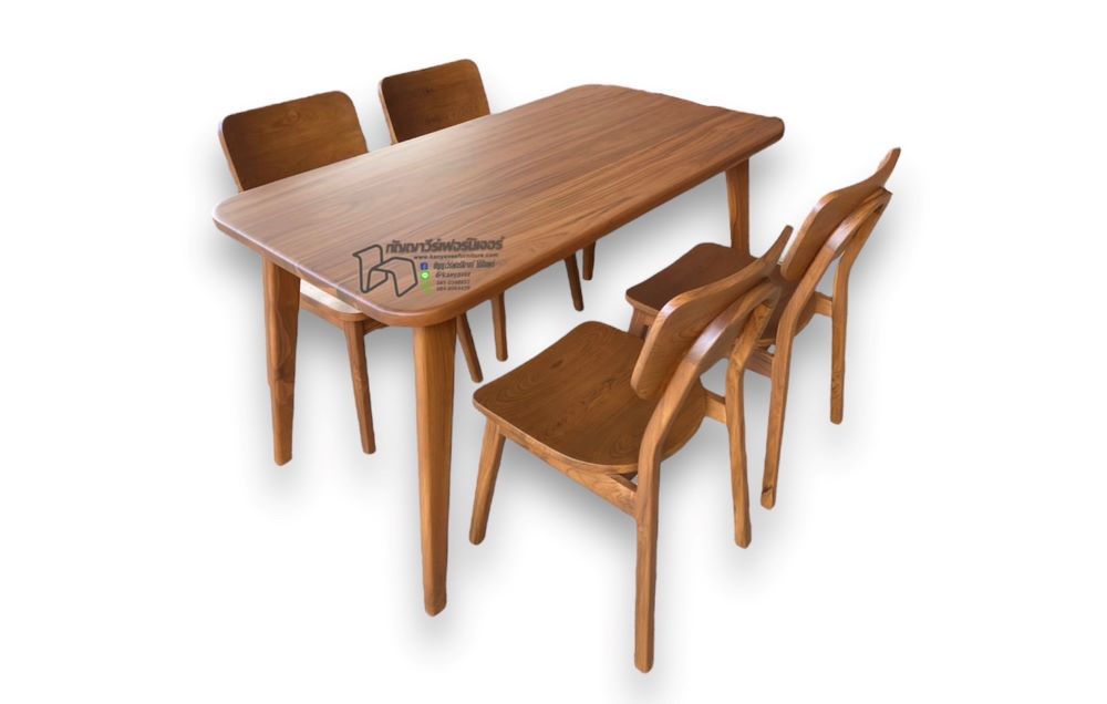 ชุดโต๊ะไม้สักมินิมอล