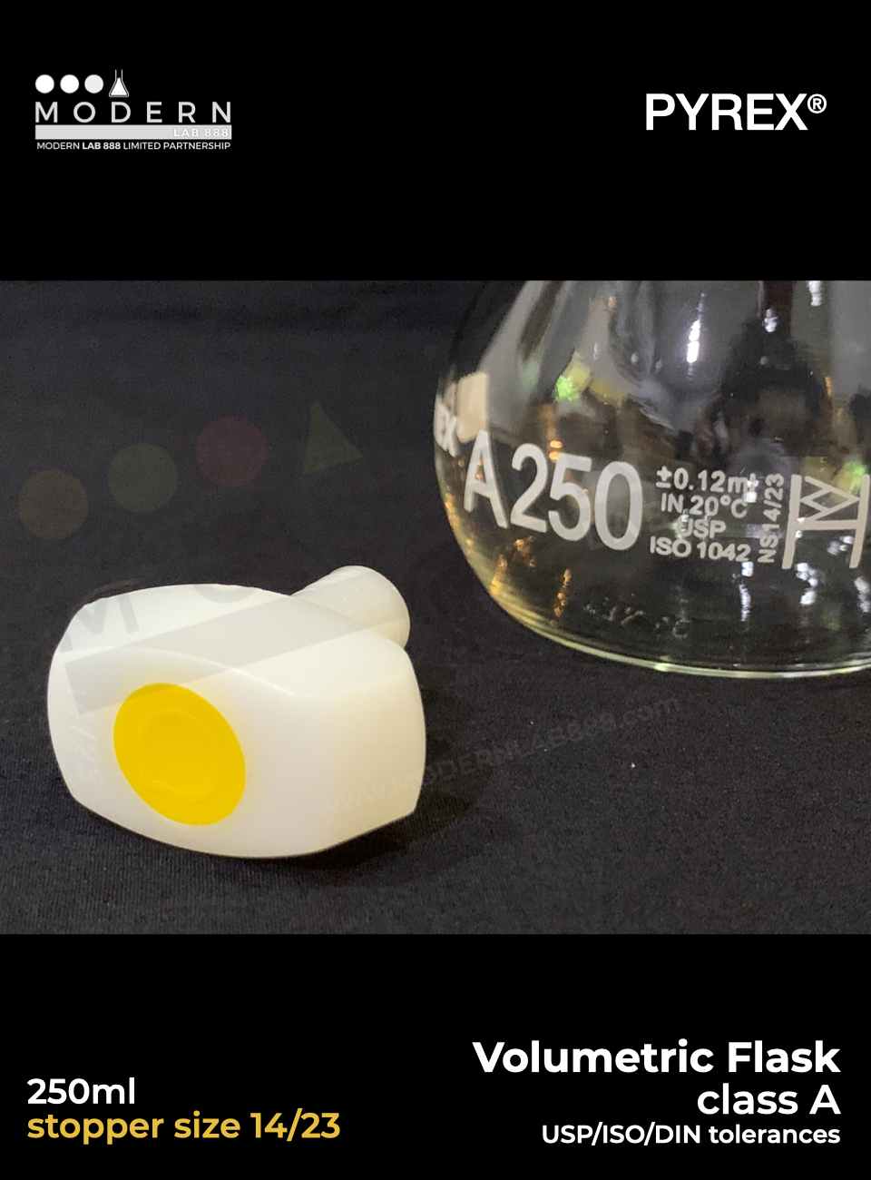 ขวดวัดปริมาตร / Volumetric Flasks, Class A (Batch Certificate), PYREX