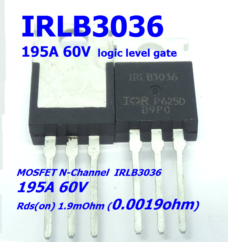 IRLB3036 Logic-Level 195A/60V Rds(on) 0.0019 Ohm N-Channel