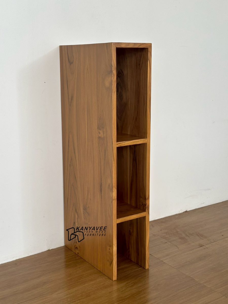 ชั้นวางของมินิไม้สัก สีธรรมชาติ