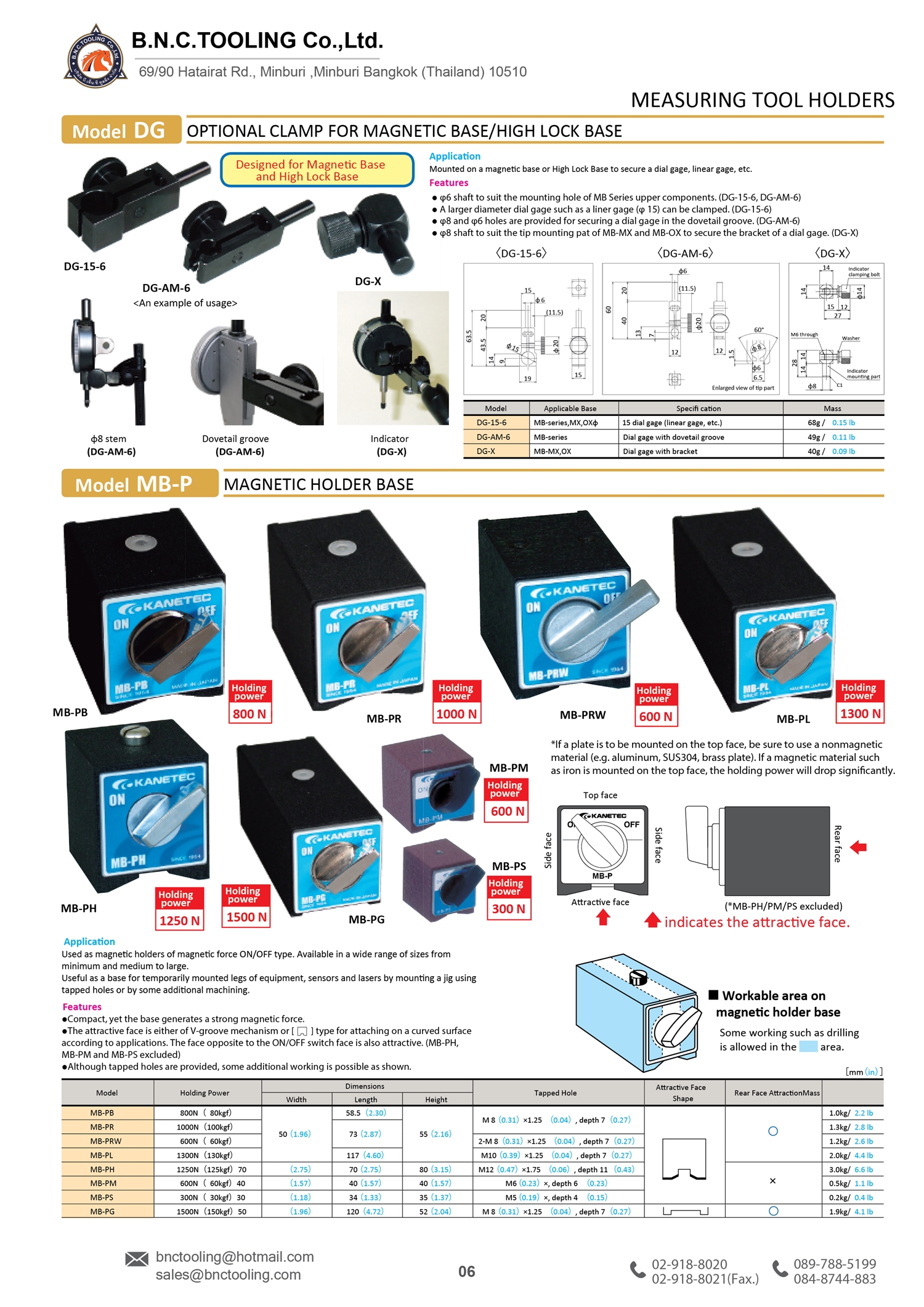 KANETEC,OPTIONAL CLAMP FOR MAGNETIC BASEHIGH LOCK BASE,DG-AM-6