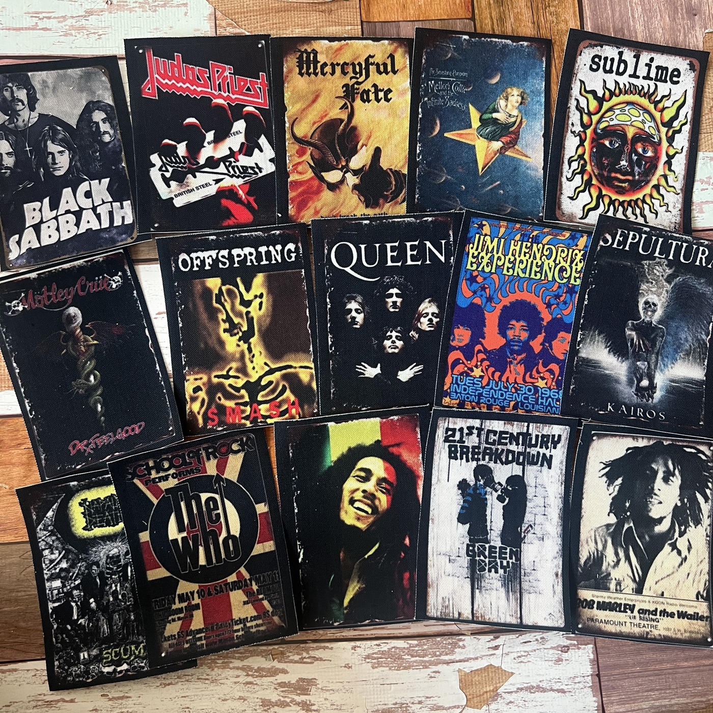 ตัวรีดติดเสื้อ วงดนตรี ผ้าแคนวาสพิมพ์ลาย ตกแต่งเสื้อผ้า Canvas Iron on Patch